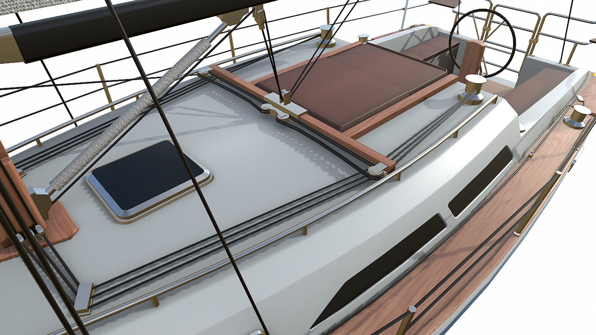 Sailing Yacht  Low-poly PBR Low-poly 3D model_20