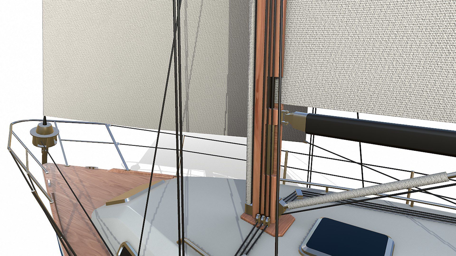 Sailing Yacht  Low-poly PBR Low-poly 3D model_27