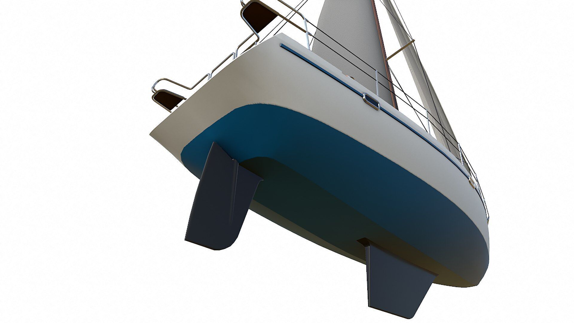 Sailing Yacht  Low-poly PBR Low-poly 3D model_16