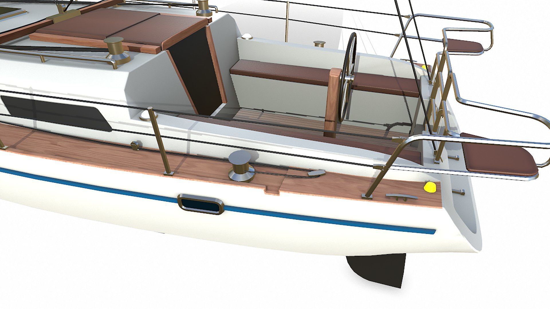 Sailing Yacht  Low-poly PBR Low-poly 3D model_23