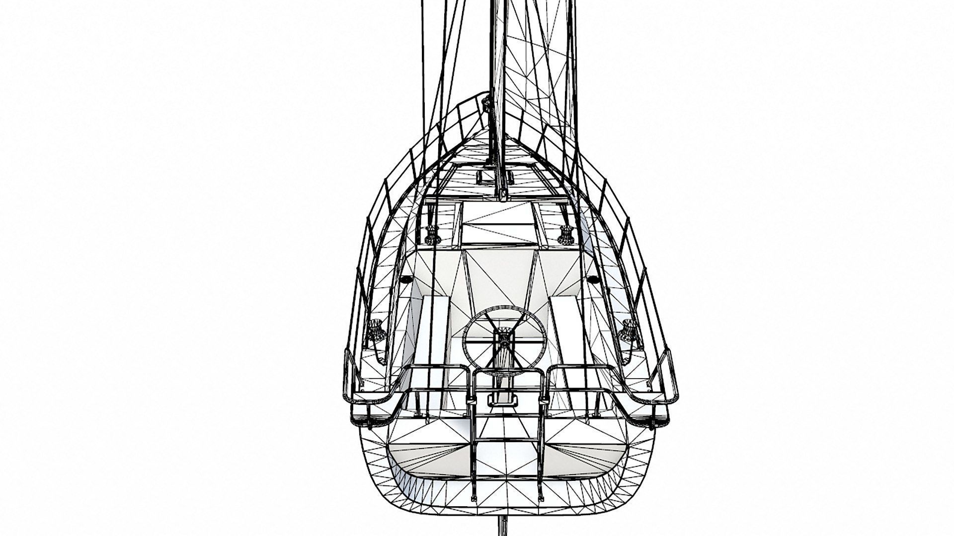 Sailing Yacht  Low-poly PBR Low-poly 3D model_31