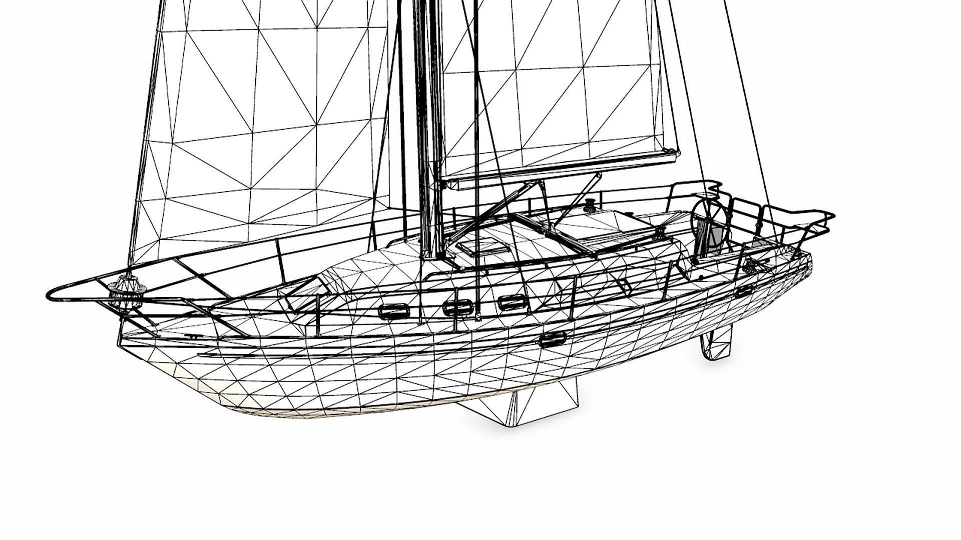 Sailing Yacht  Low-poly PBR Low-poly 3D model_29