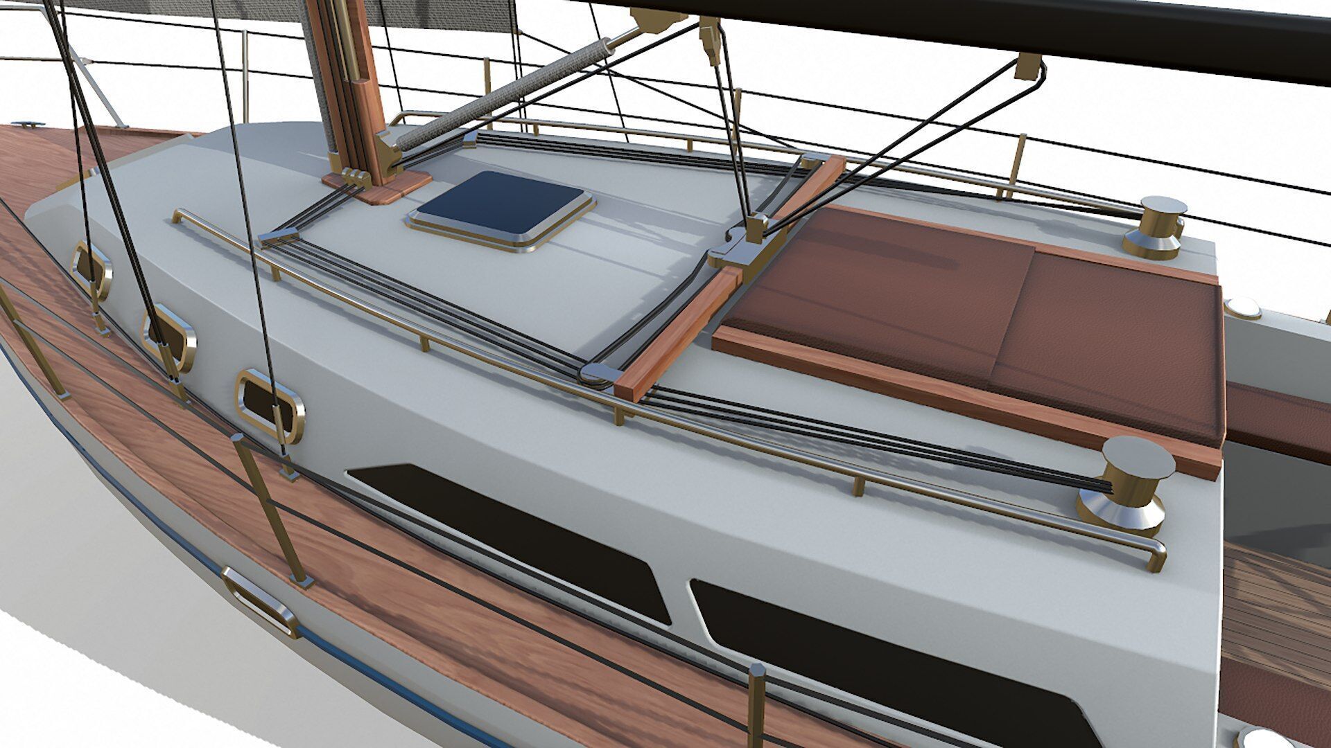 Sailing Yacht  Low-poly PBR Low-poly 3D model_17