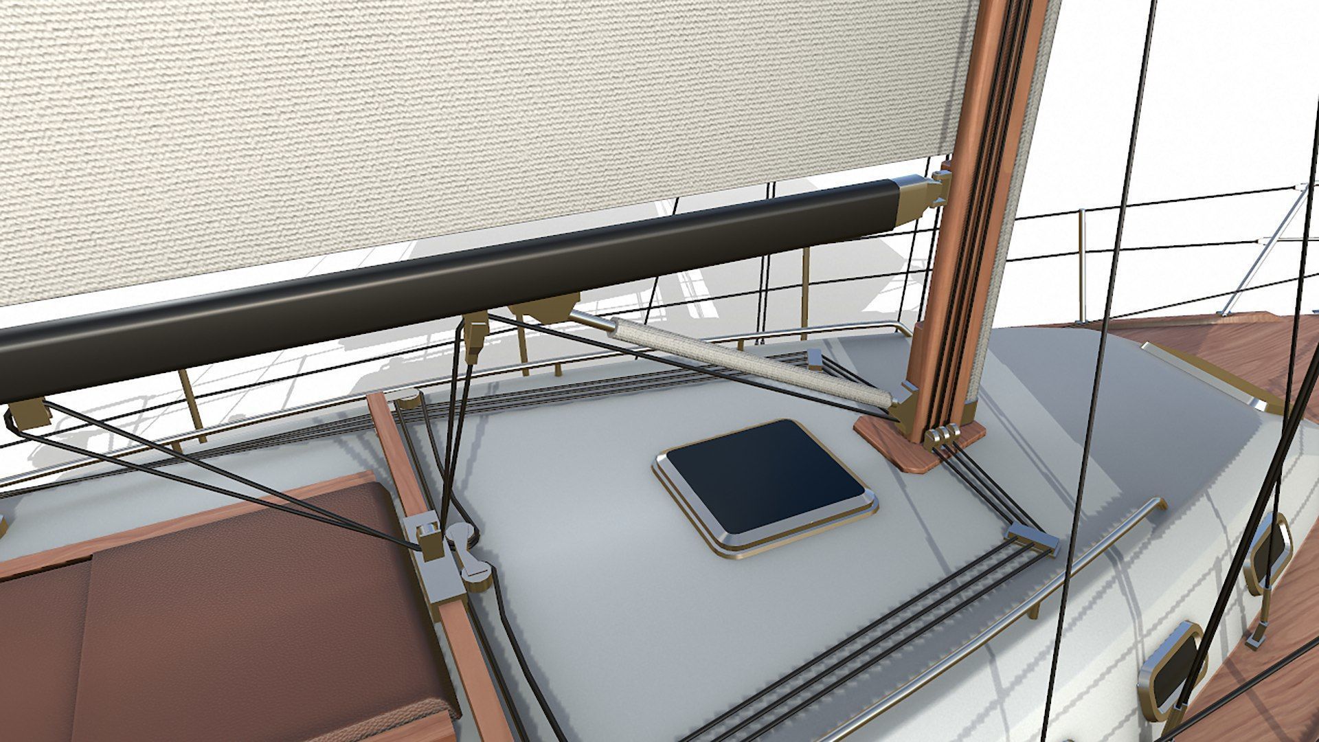 Sailing Yacht  Low-poly PBR Low-poly 3D model_25