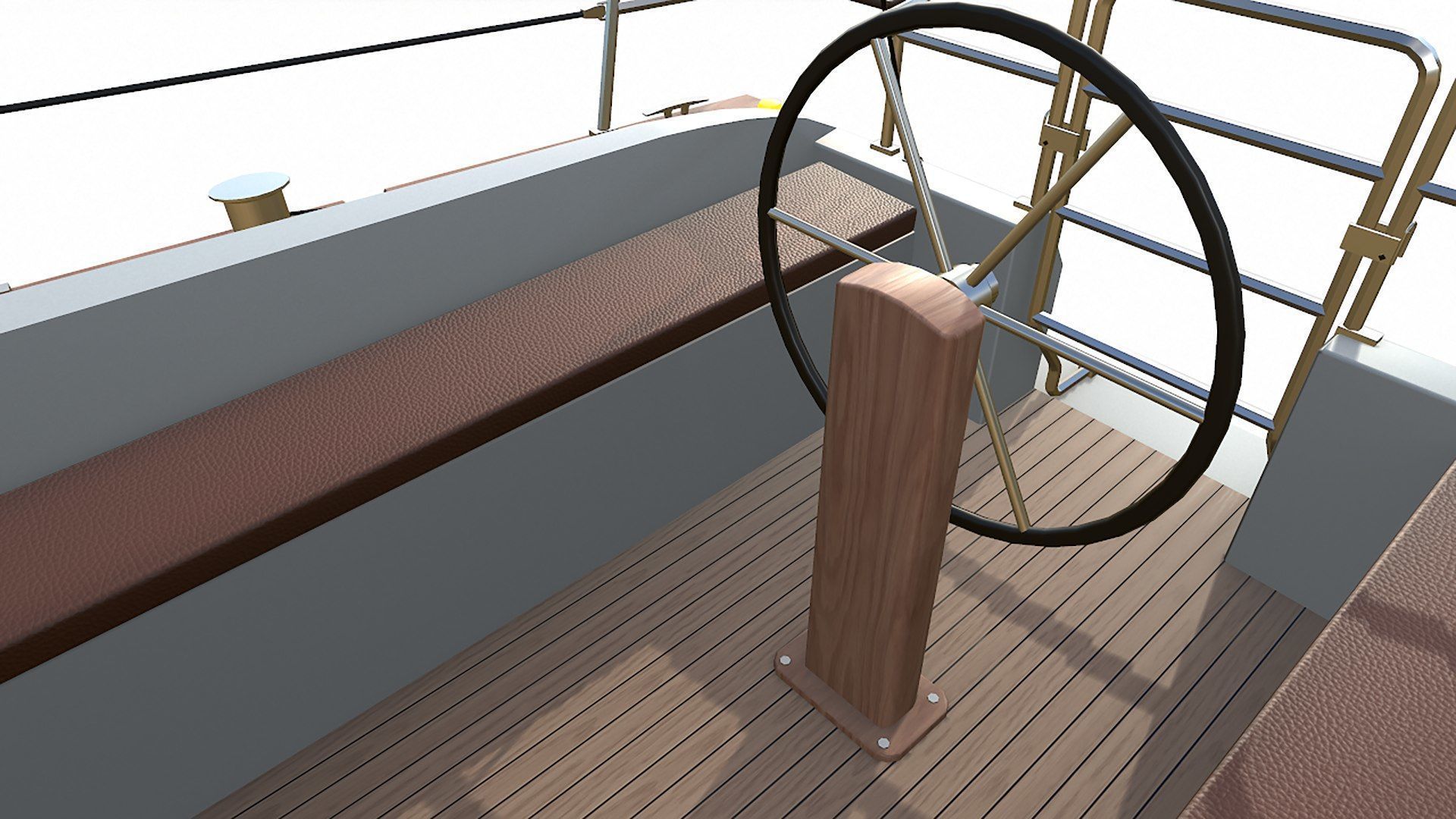 Sailing Yacht  Low-poly PBR Low-poly 3D model_19