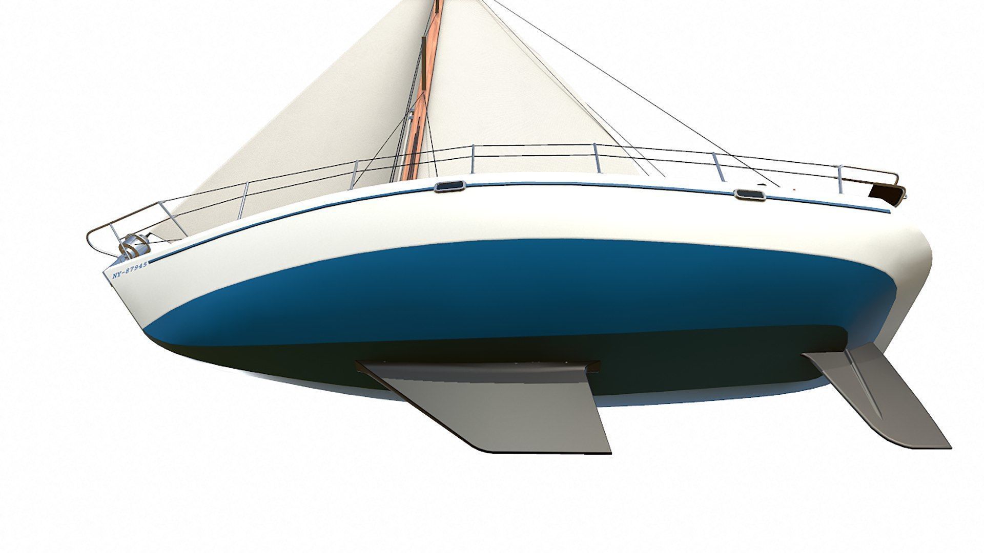 Sailing Yacht  Low-poly PBR Low-poly 3D model_28