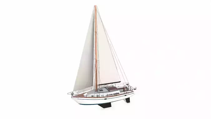 Sailing Yacht  Low-poly PBR Low-poly 3D model