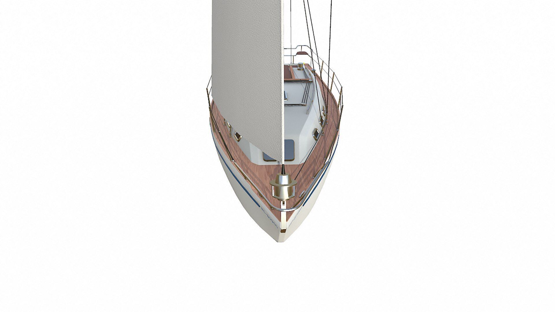 Sailing Yacht  Low-poly PBR Low-poly 3D model_13