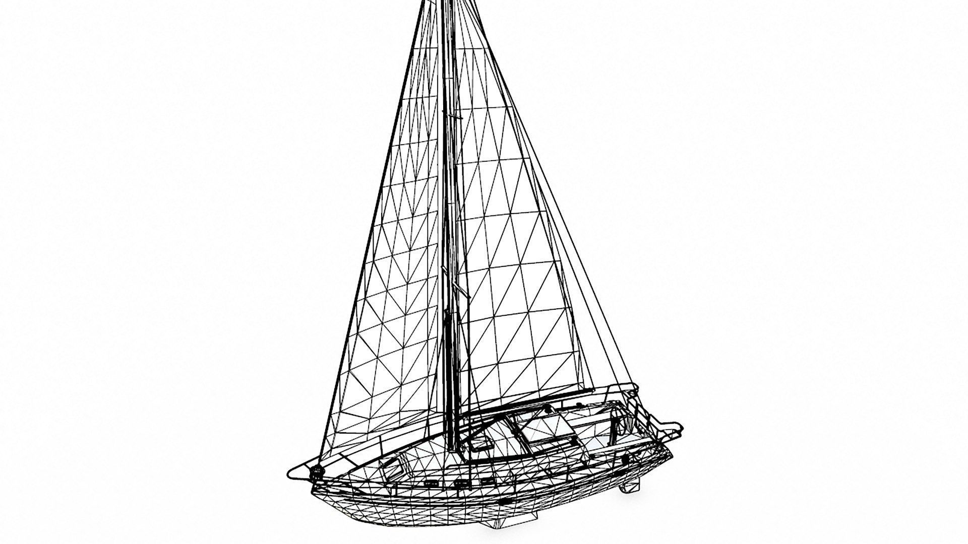 Sailing Yacht  Low-poly PBR Low-poly 3D model_30