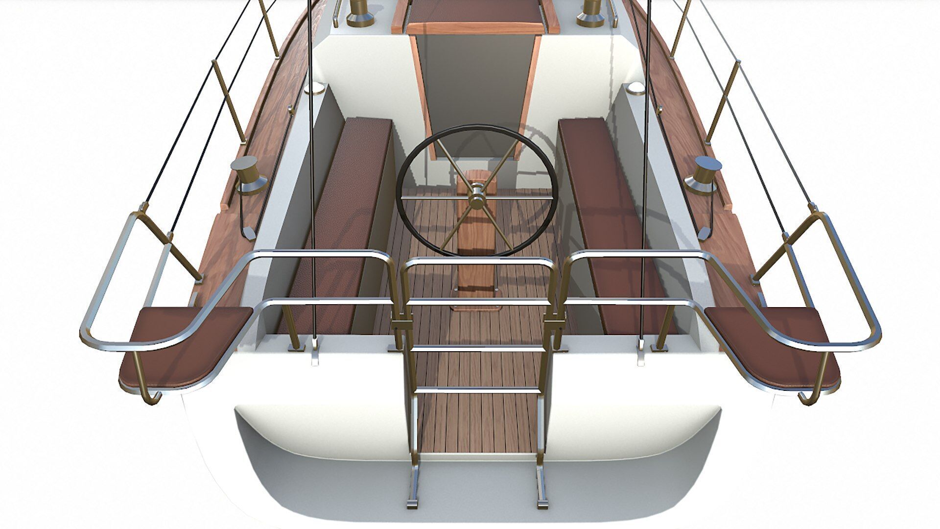 Sailing Yacht  Low-poly PBR Low-poly 3D model_15