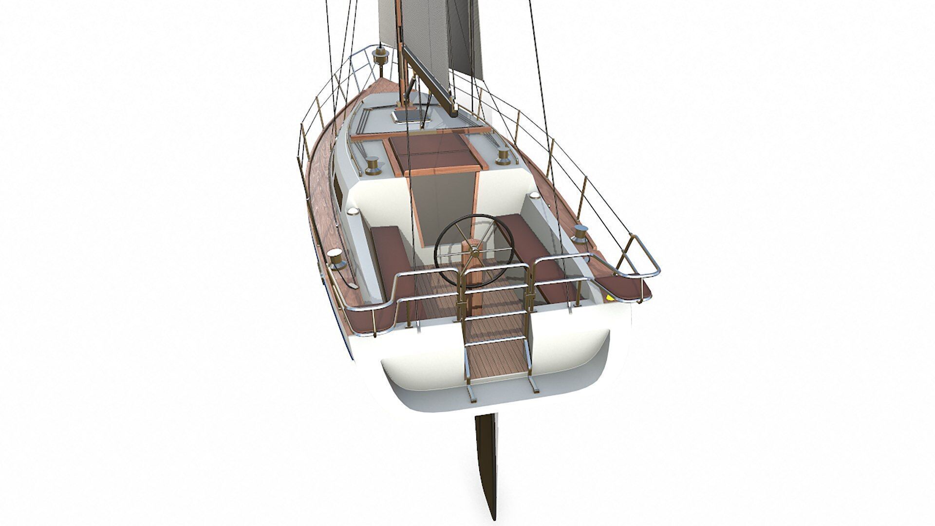 Sailing Yacht  Low-poly PBR Low-poly 3D model_6