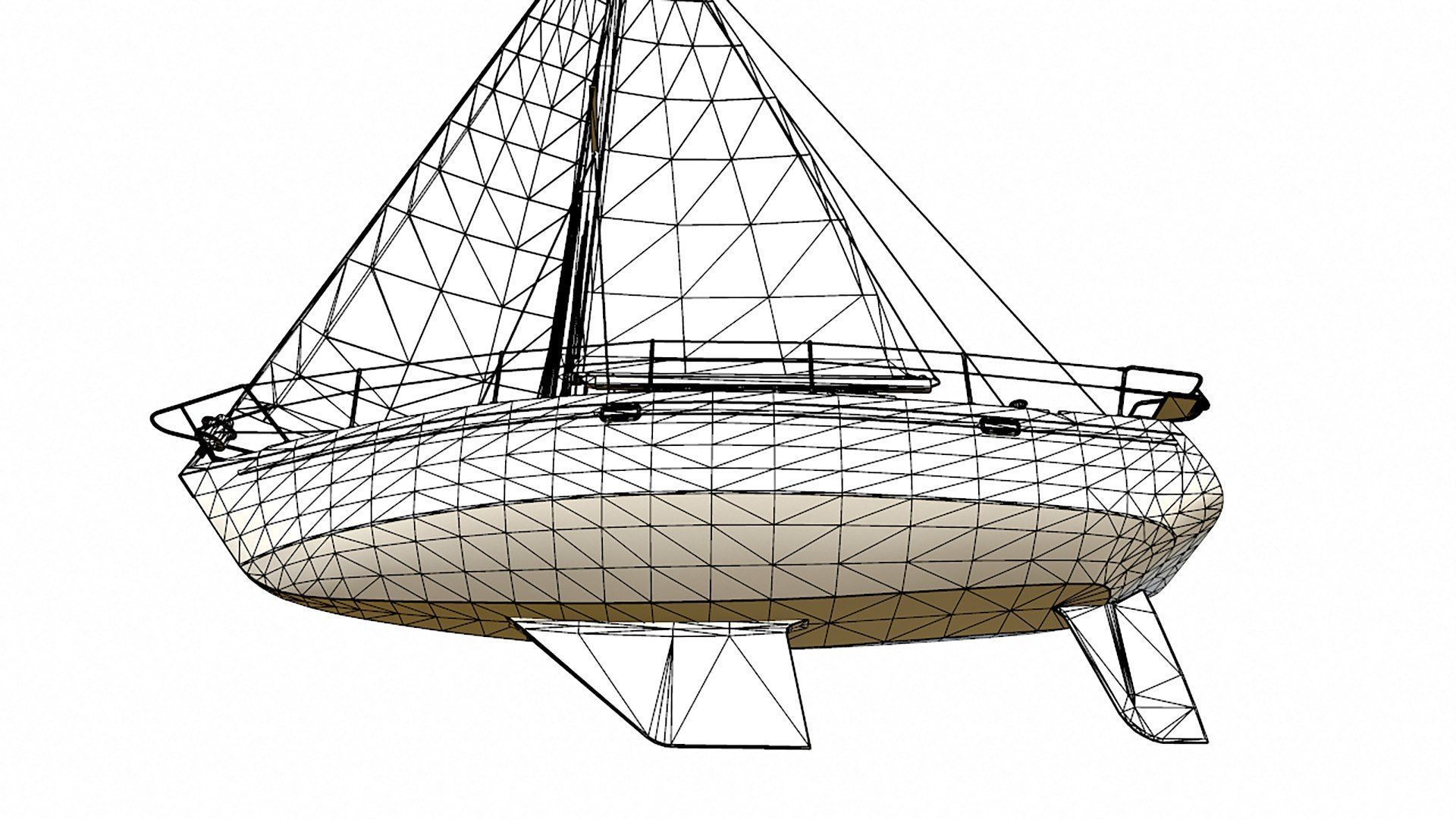 Sailing Yacht  Low-poly PBR Low-poly 3D model_32