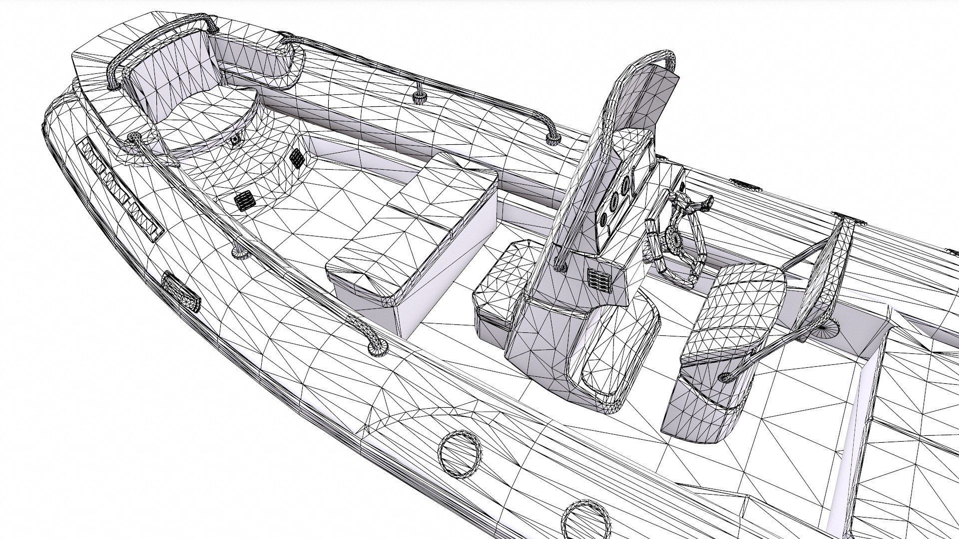 Rigid Inflatable Boat RHIB Low-poly PBR Low-poly 3D model_31