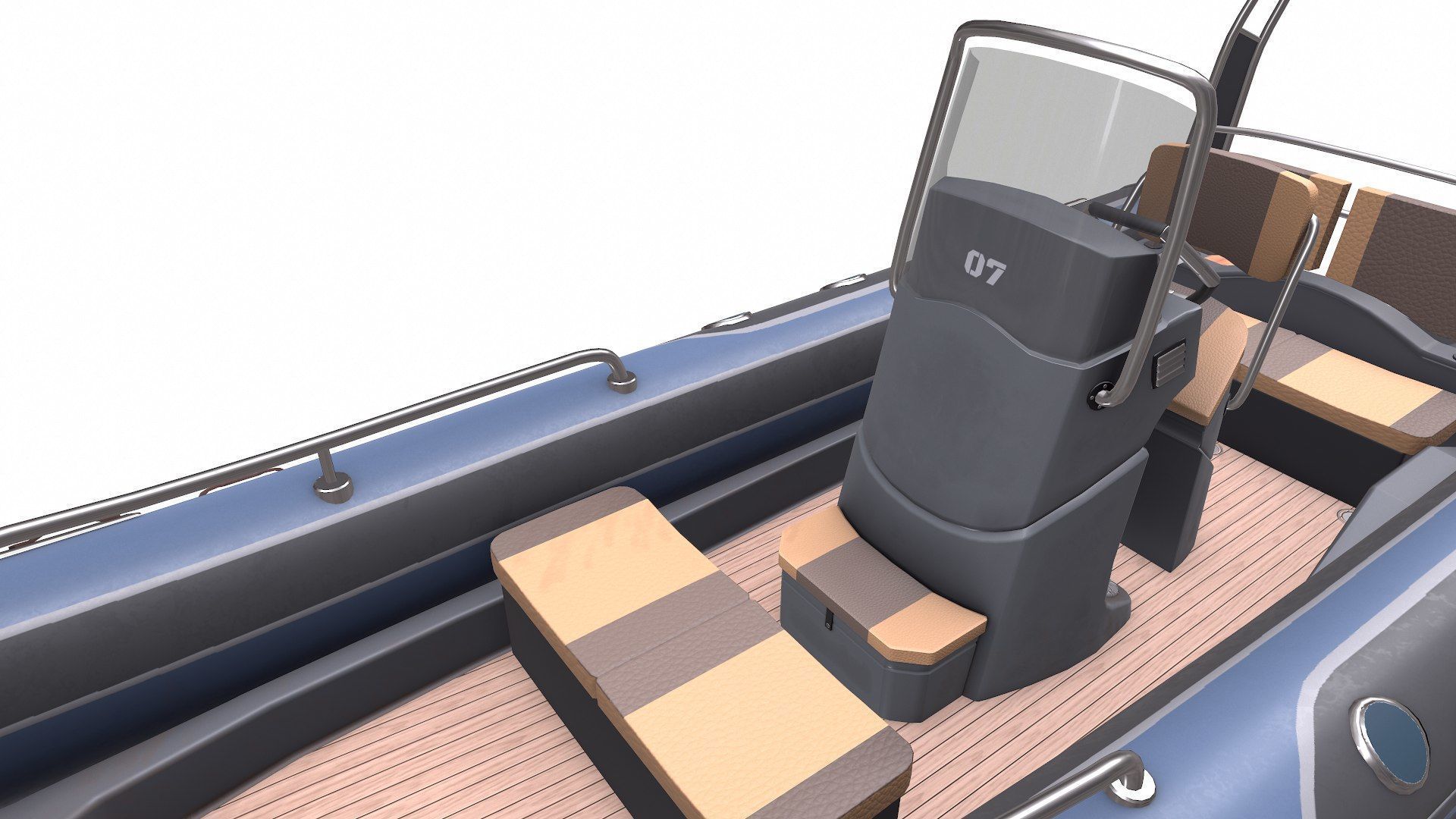 Rigid Inflatable Boat RHIB Low-poly PBR Low-poly 3D model_16