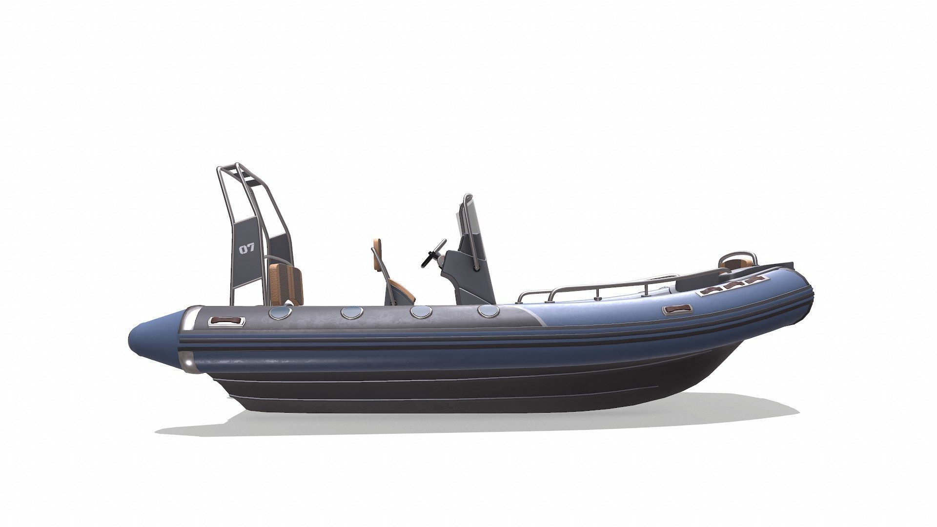 Rigid Inflatable Boat RHIB Low-poly PBR Low-poly 3D model_10