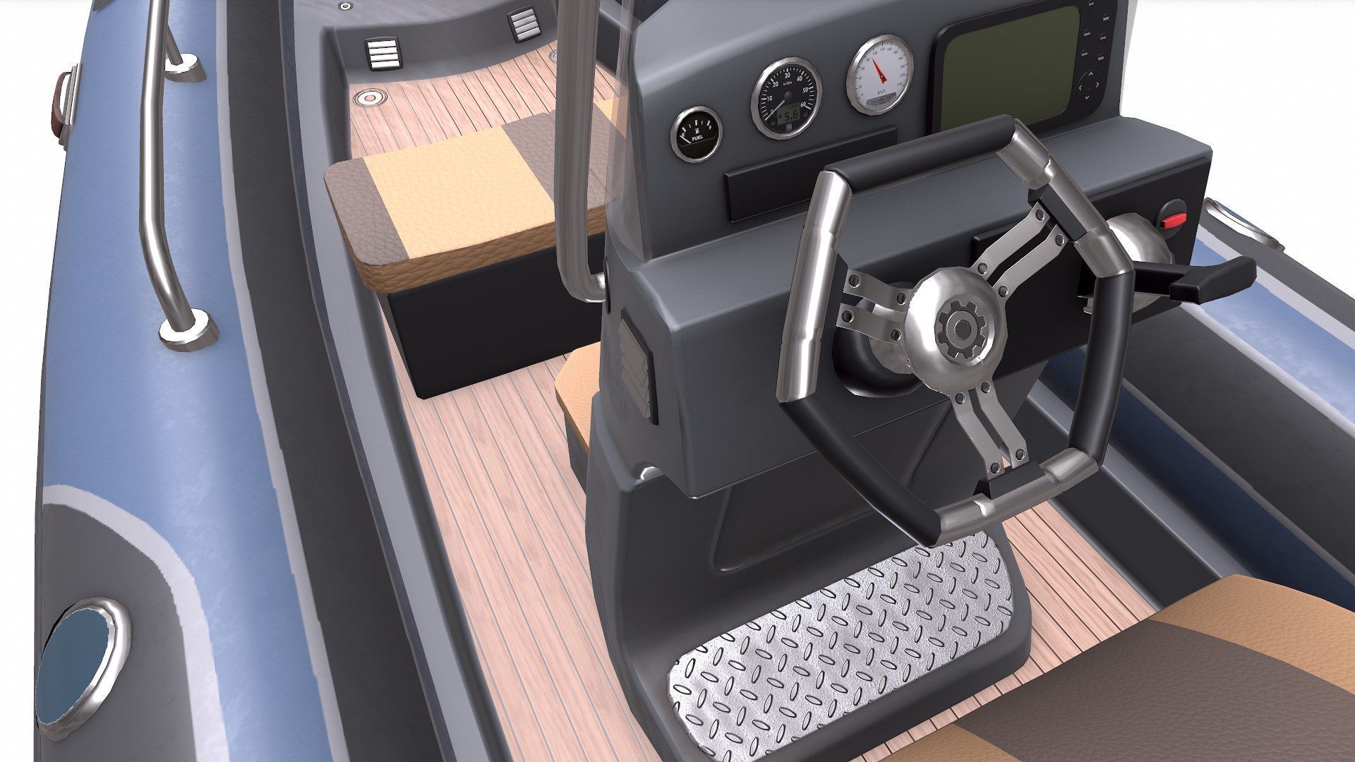 Rigid Inflatable Boat RHIB Low-poly PBR Low-poly 3D model_22