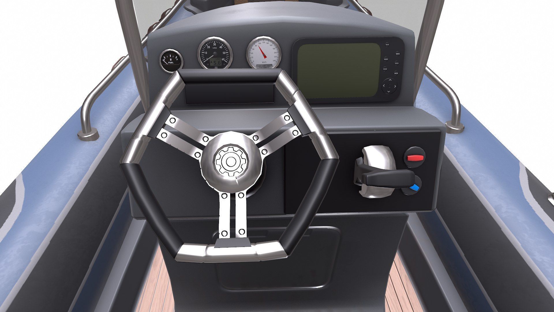 Rigid Inflatable Boat RHIB Low-poly PBR Low-poly 3D model_21