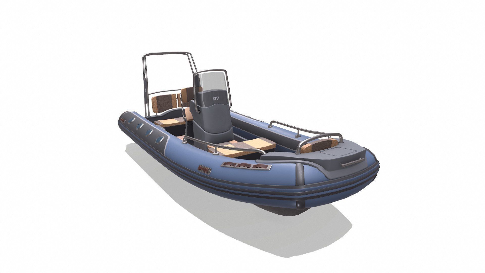 Rigid Inflatable Boat RHIB Low-poly PBR Low-poly 3D model_13