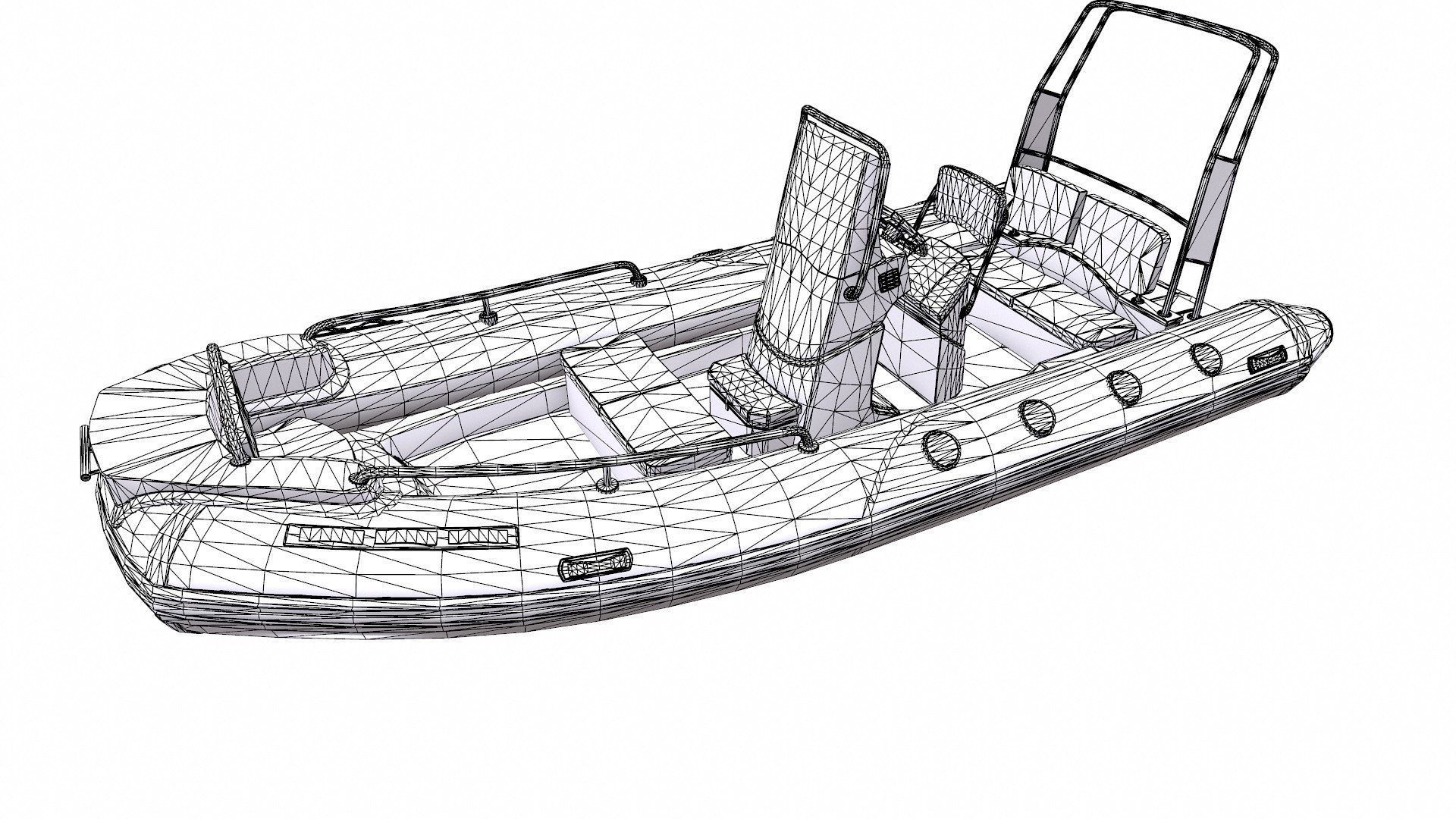 Rigid Inflatable Boat RHIB Low-poly PBR Low-poly 3D model_30