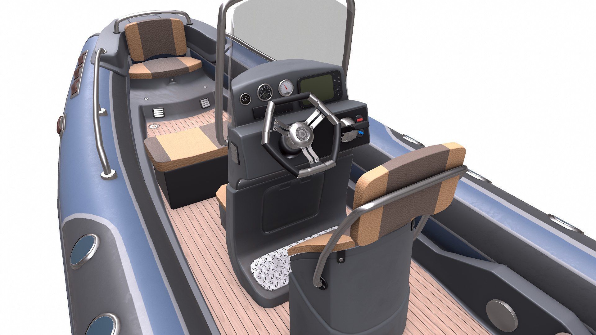 Rigid Inflatable Boat RHIB Low-poly PBR Low-poly 3D model_18