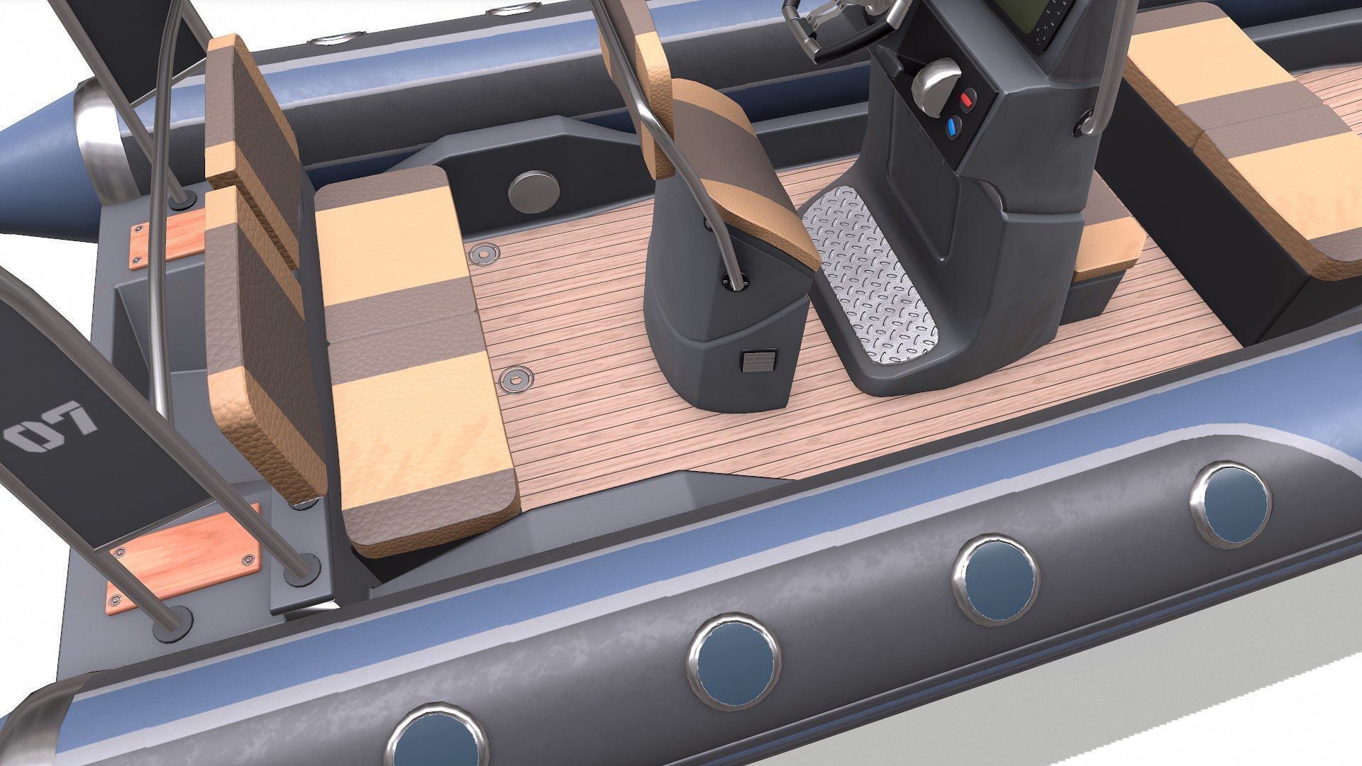 Rigid Inflatable Boat RHIB Low-poly PBR Low-poly 3D model_26