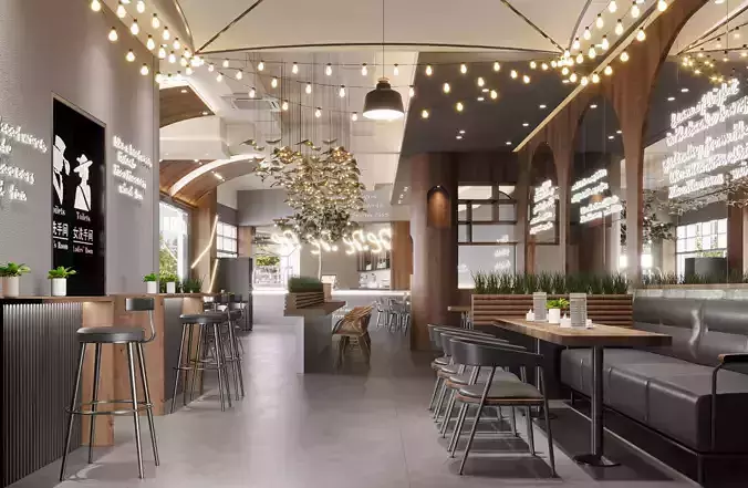  restaurant  cafe  Interior scene  41