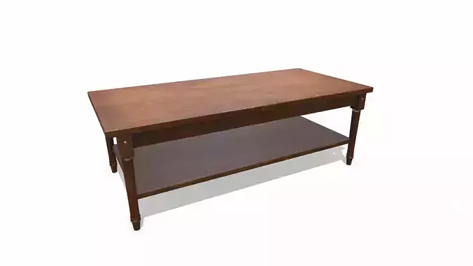 Old Wooden Coffee Table Low-poly PBR Low-poly 3D model Old Wooden Coffee Table Low-poly PBR Low-poly 3D model