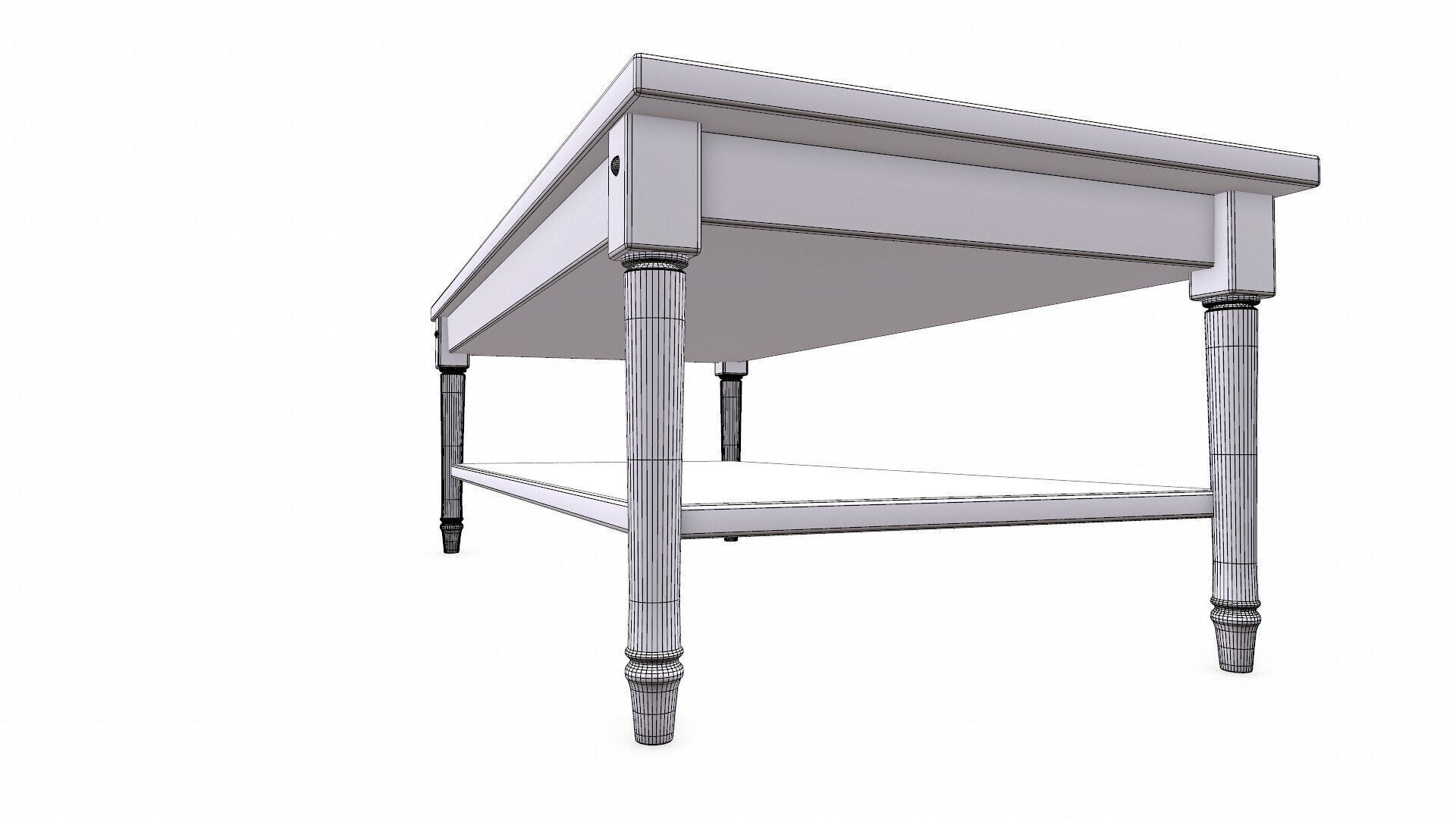 Old Wooden Coffee Table Low-poly PBR Low-poly 3D model_14