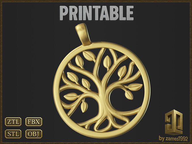 Life Tree Pendant 3D print model