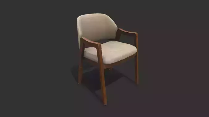 Old Wooden Arm Chair2 Low-poly PBR
