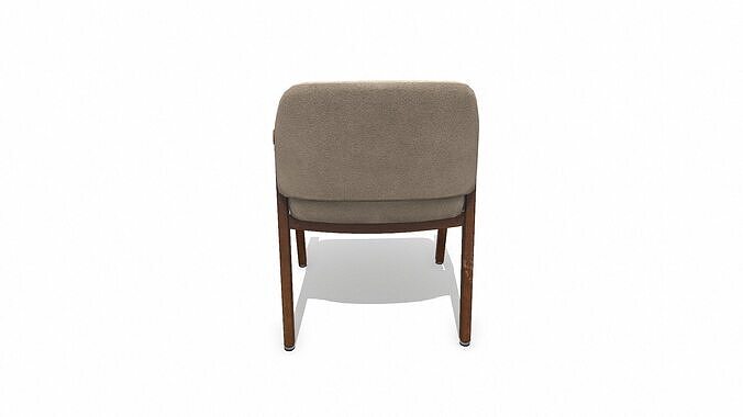 Old Wooden Arm Chair2 Low-poly PBR Low-poly 3D model 7