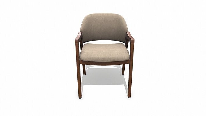 Old Wooden Arm Chair2 Low-poly PBR Low-poly 3D model 3