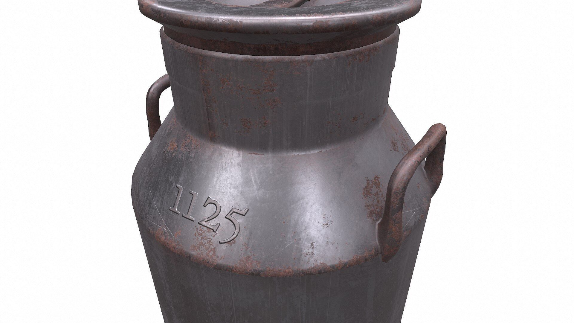 Old Vintage Rusty Milk Can Low-poly PBR Low-poly 3D model_10