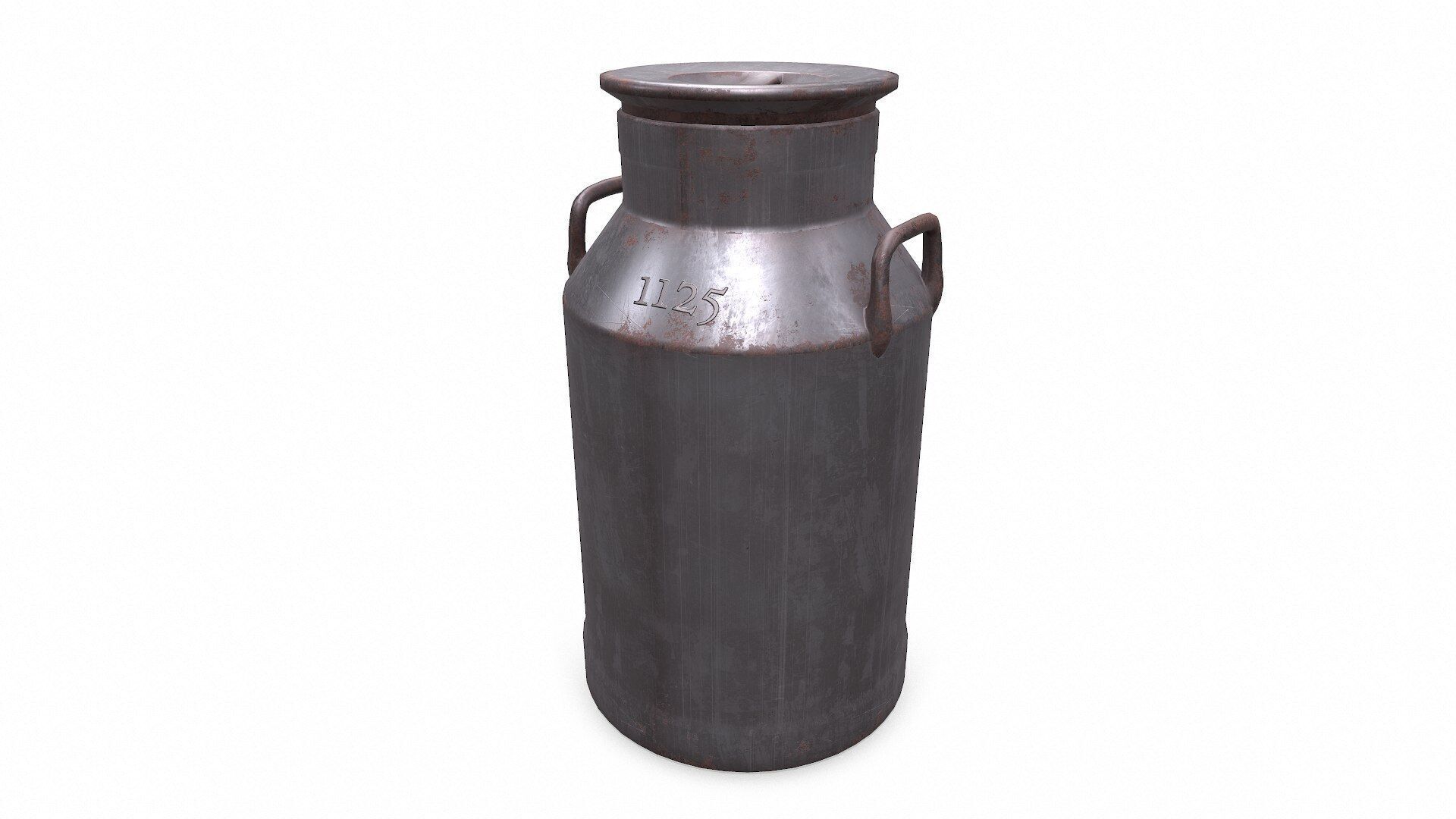 Old Vintage Rusty Milk Can Low-poly PBR Low-poly 3D model_2