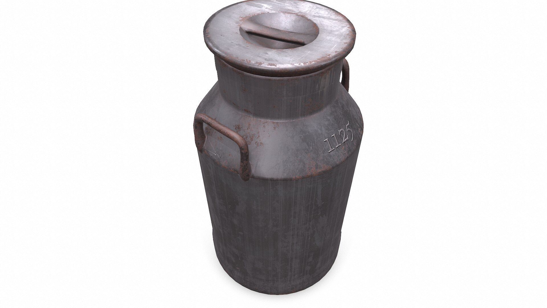 Old Vintage Rusty Milk Can Low-poly PBR Low-poly 3D model_5