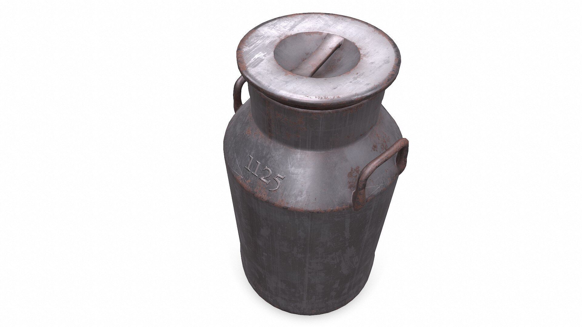 Old Vintage Rusty Milk Can Low-poly PBR Low-poly 3D model_3