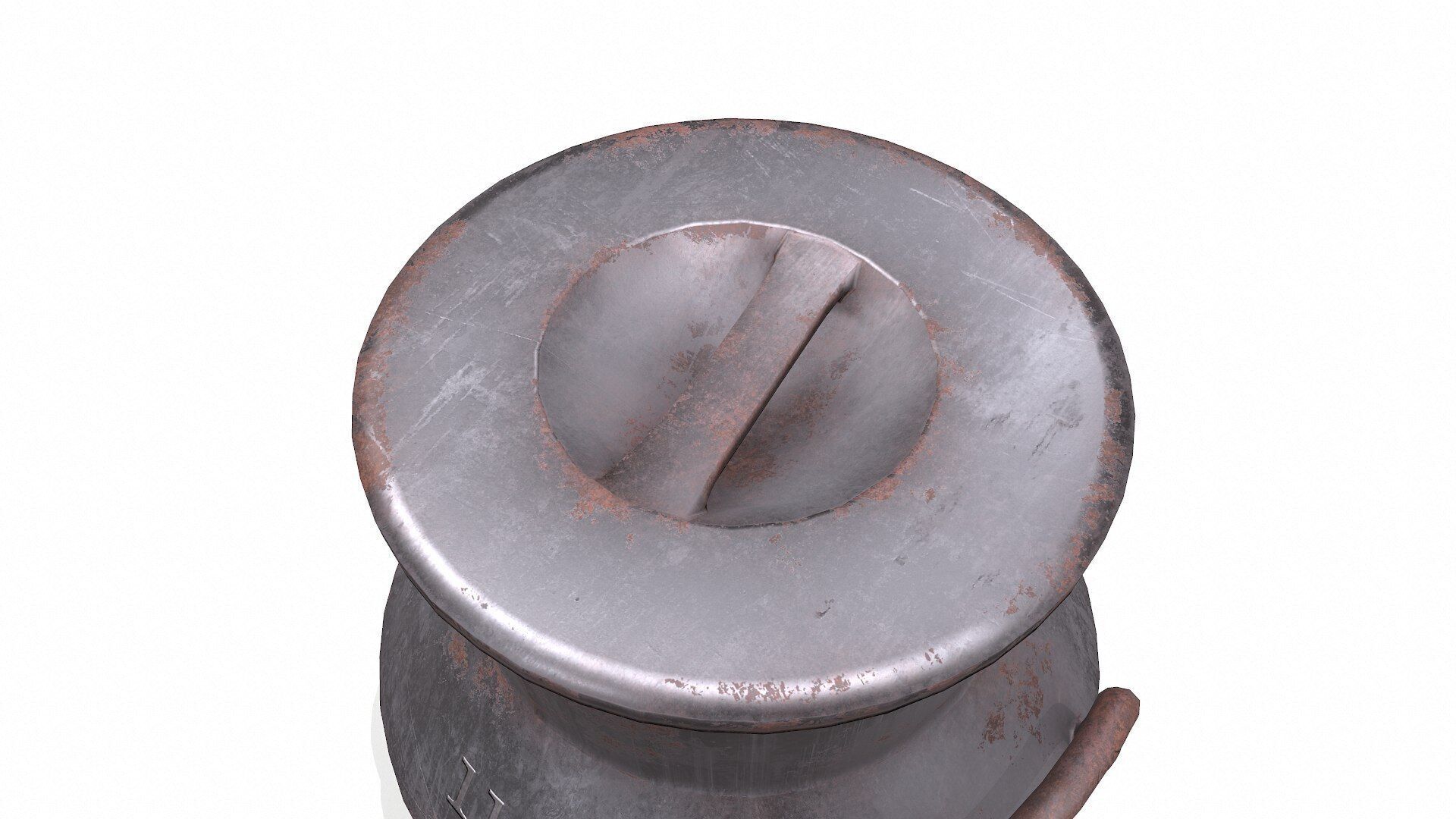 Old Vintage Rusty Milk Can Low-poly PBR Low-poly 3D model_11