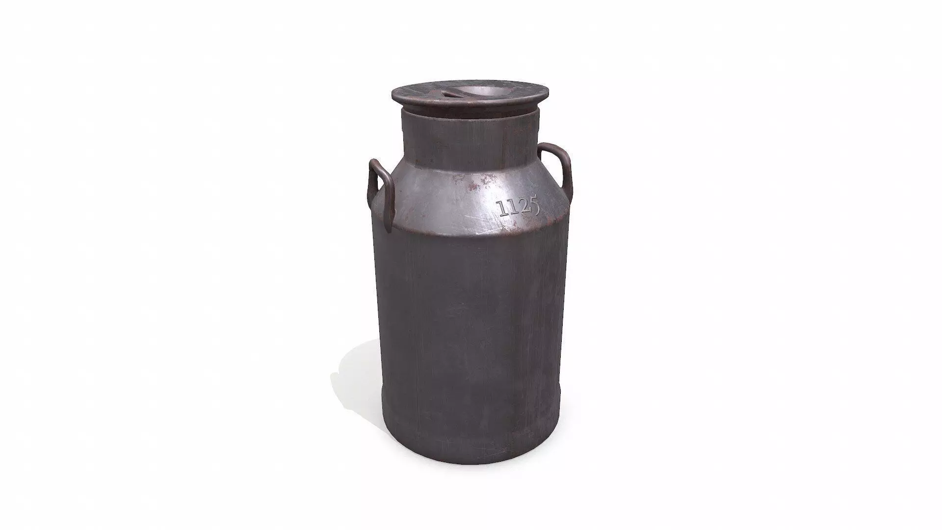 Old Vintage Rusty Milk Can Low-poly PBR Low-poly 3D model_0