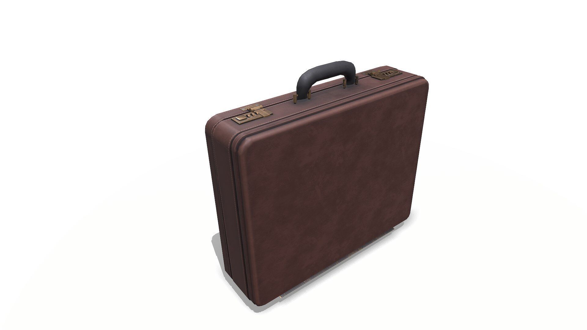 Old Vintage Leather Suitcase Low-poly PBR Low-poly 3D model_15