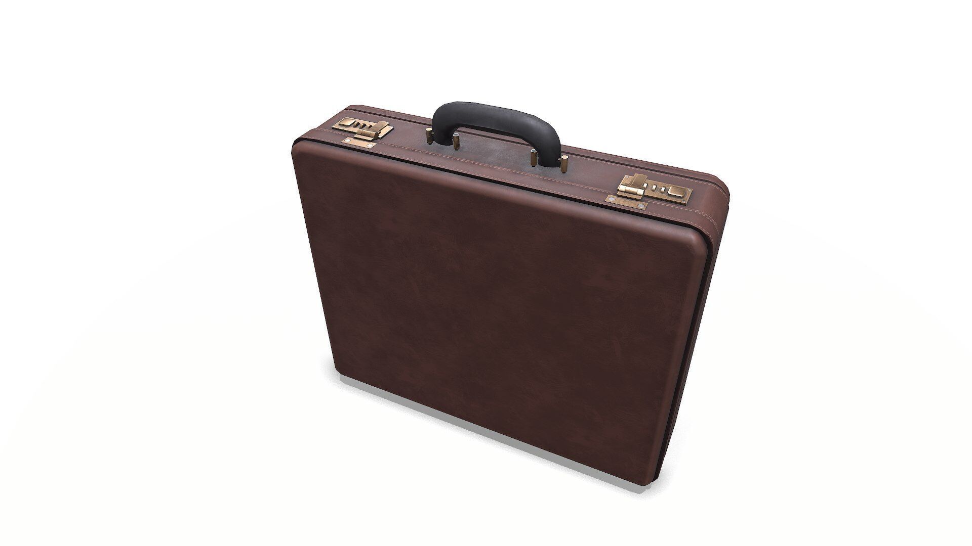 Old Vintage Leather Suitcase Low-poly PBR Low-poly 3D model_16