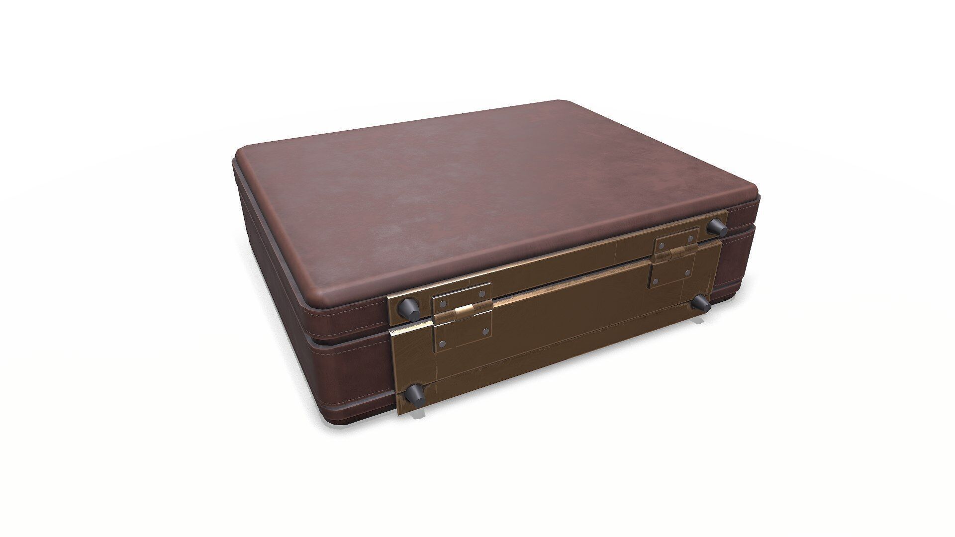 Old Vintage Leather Suitcase Low-poly PBR Low-poly 3D model_8