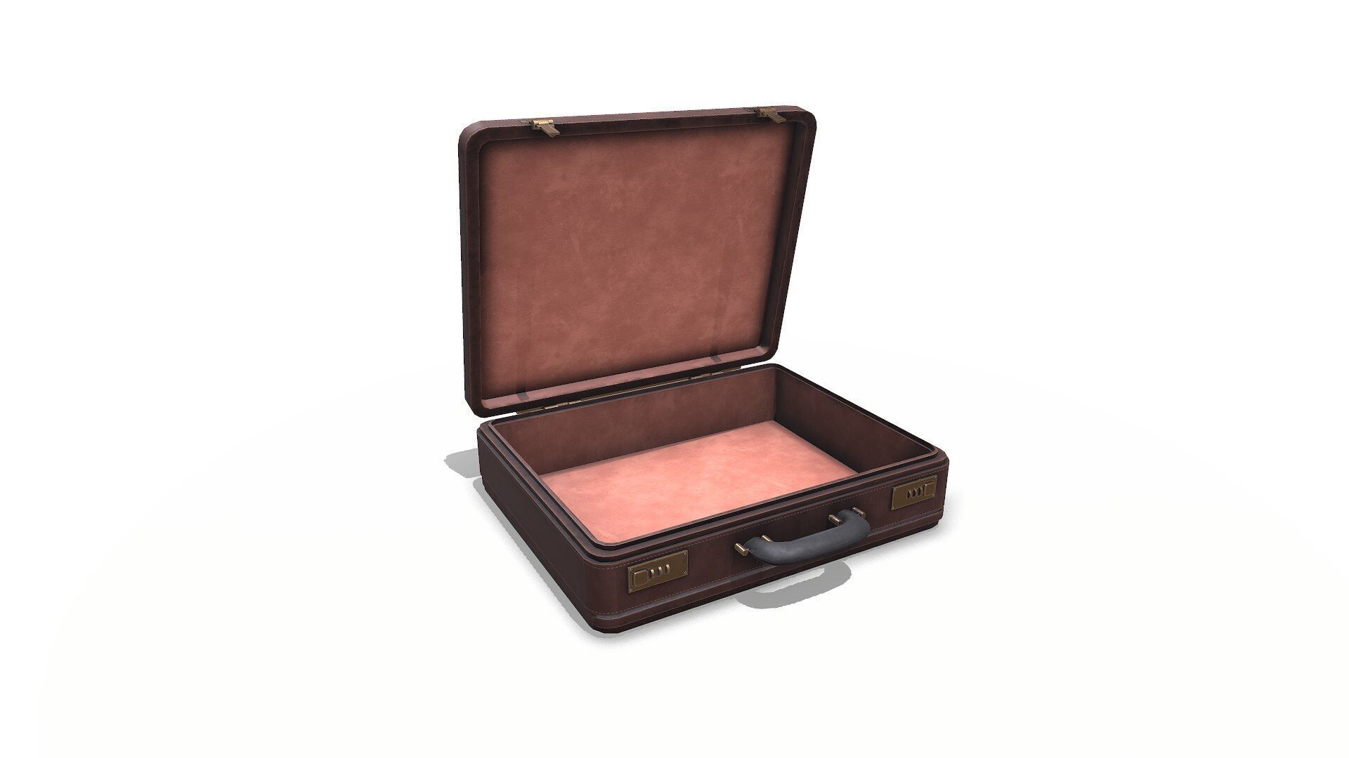 Old Vintage Leather Suitcase Low-poly PBR Low-poly 3D model_6