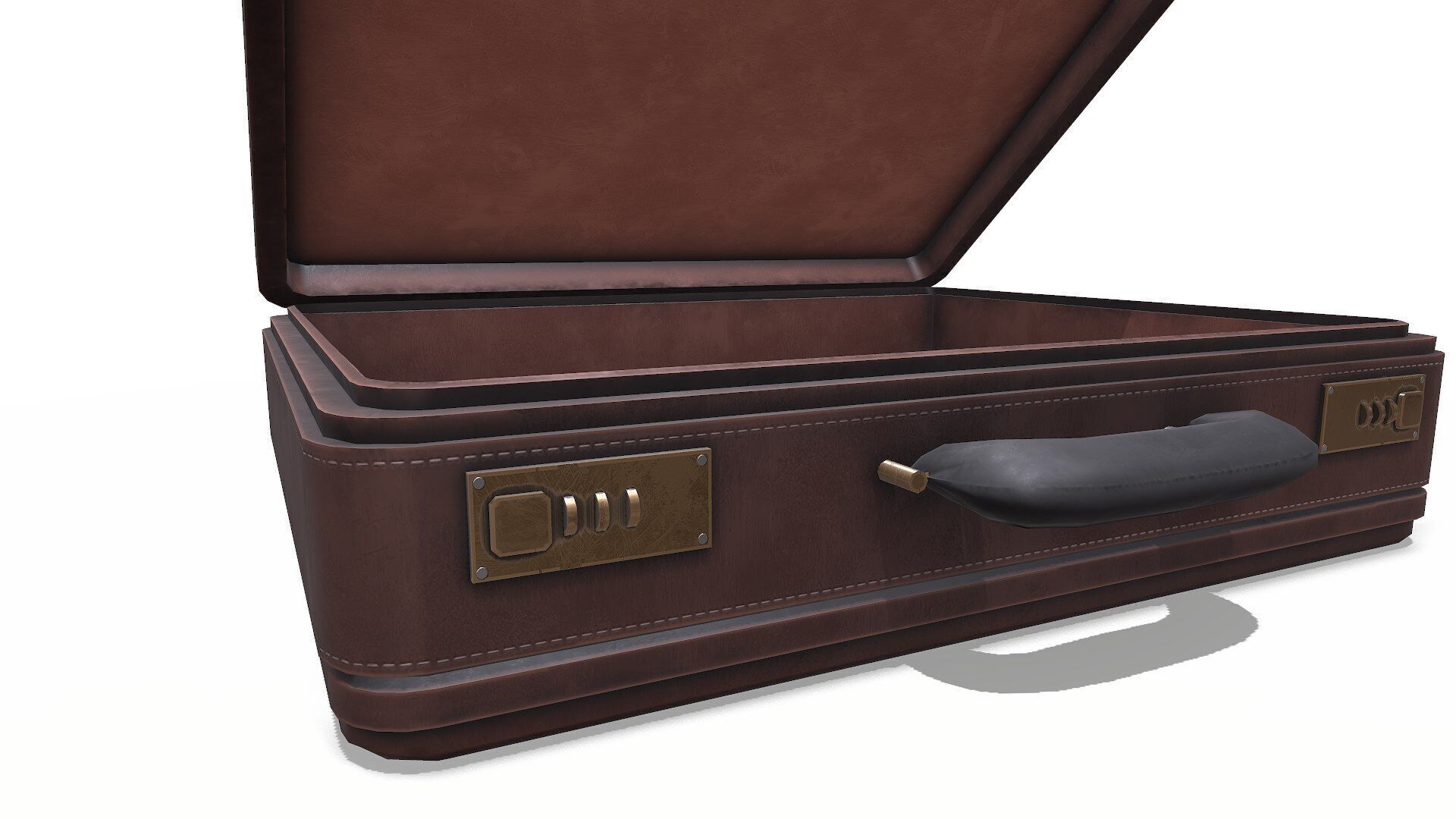 Old Vintage Leather Suitcase Low-poly PBR Low-poly 3D model_12