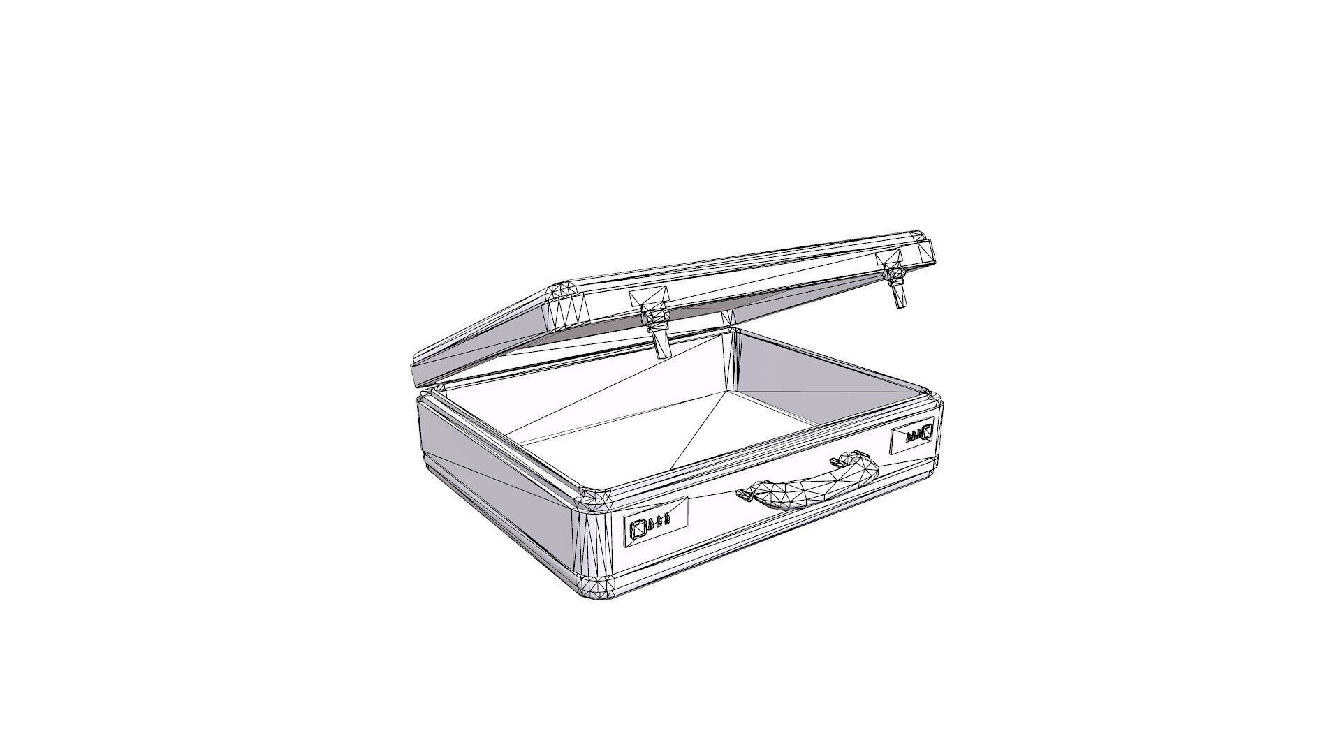 Old Vintage Leather Suitcase Low-poly PBR Low-poly 3D model_20