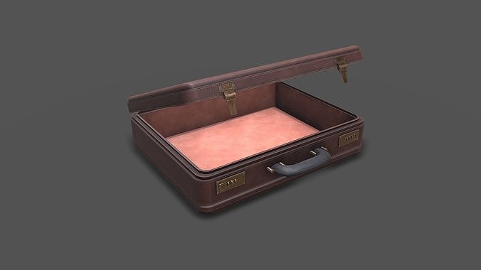 Old Vintage Leather Suitcase Low-poly PBR Low-poly 3D model