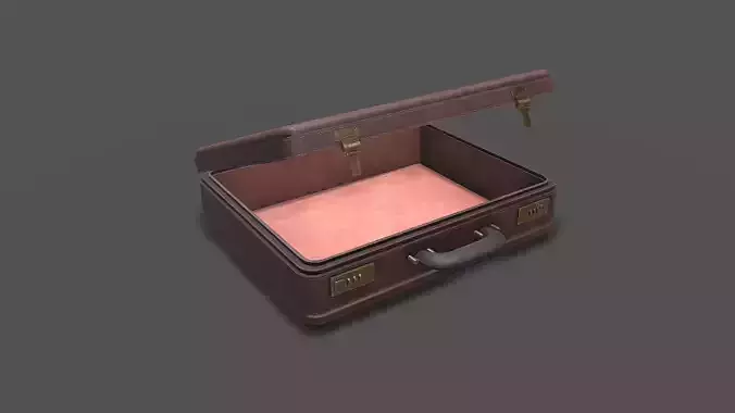 Old Vintage Leather Suitcase Low-poly PBR Low-poly 3D model