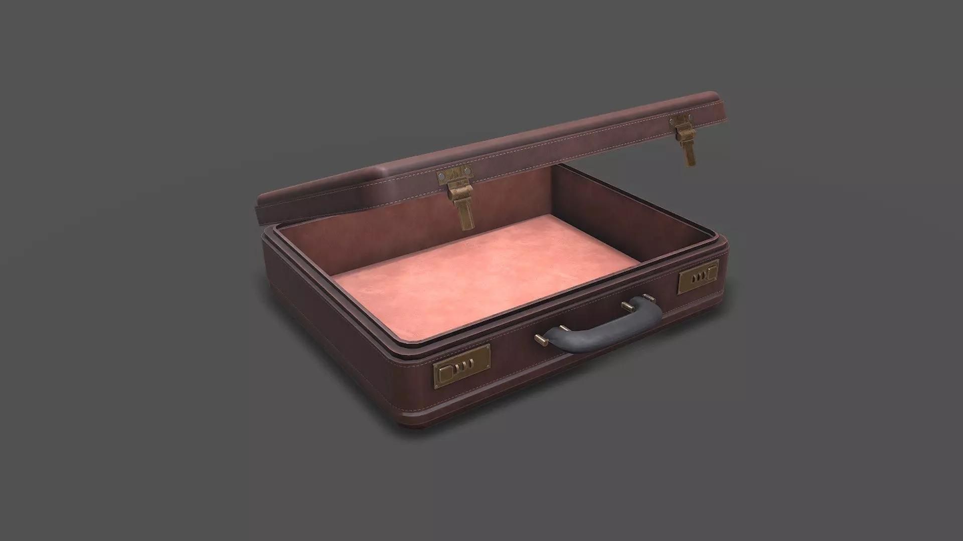 Old Vintage Leather Suitcase Low-poly PBR Low-poly 3D model_0