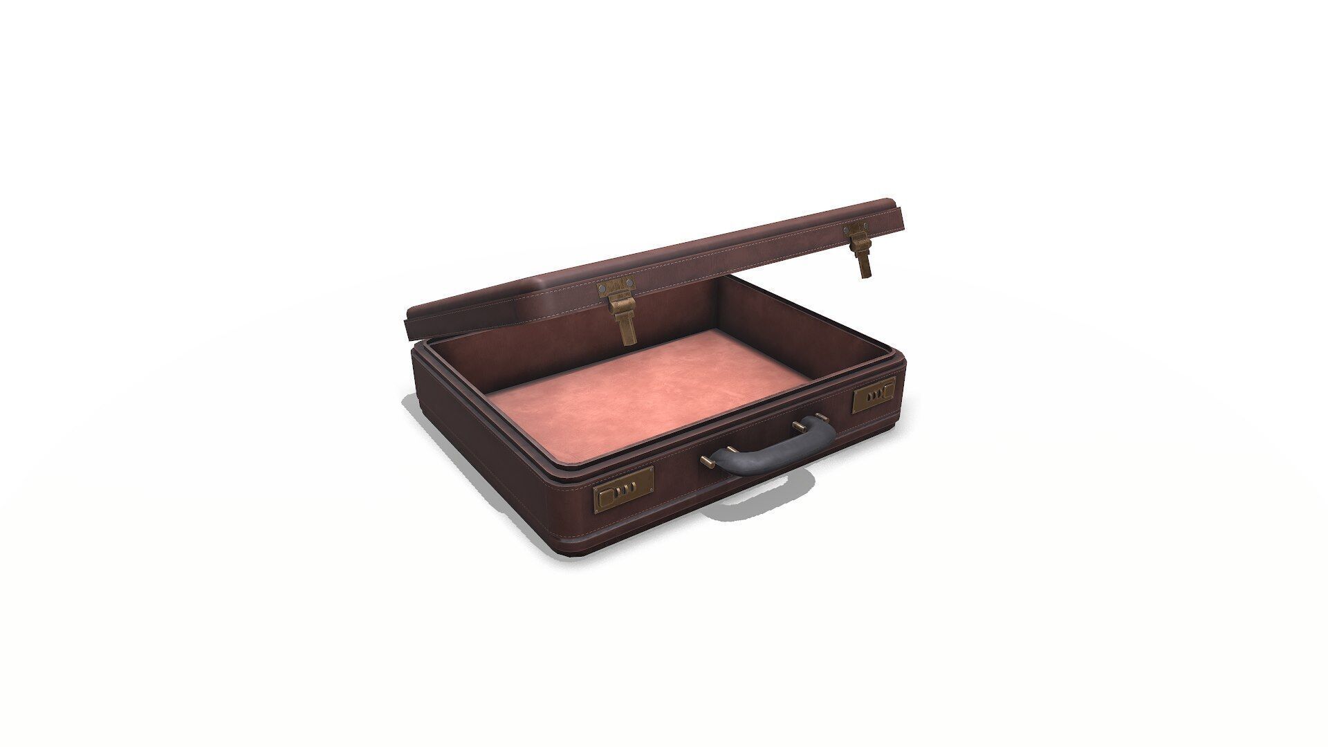 Old Vintage Leather Suitcase Low-poly PBR Low-poly 3D model_2