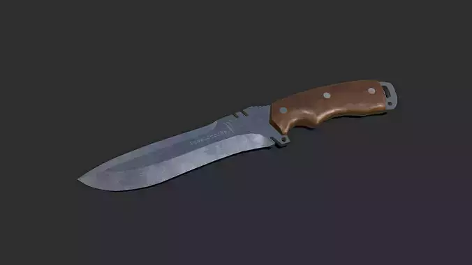 Old Vintage Combat Knife Low-poly PBR Low-poly 3D model