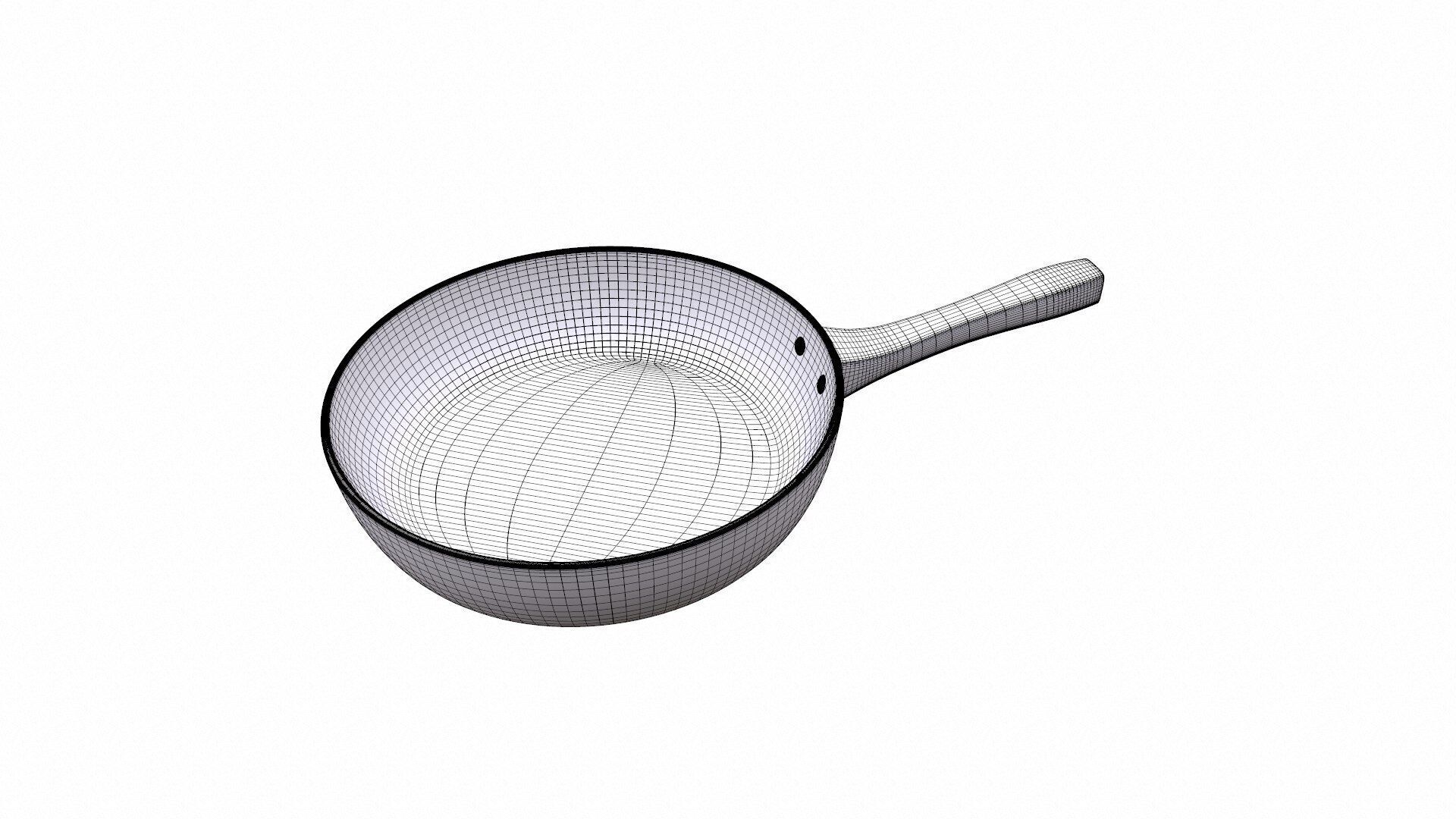 Old Rusty Iron Frying Pan Low-poly PBR Low-poly 3D model_14